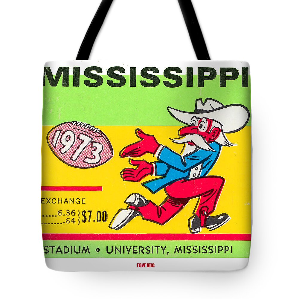 Mississippi Tote Bag featuring the mixed media 1973 Ole Miss by Row One Brand