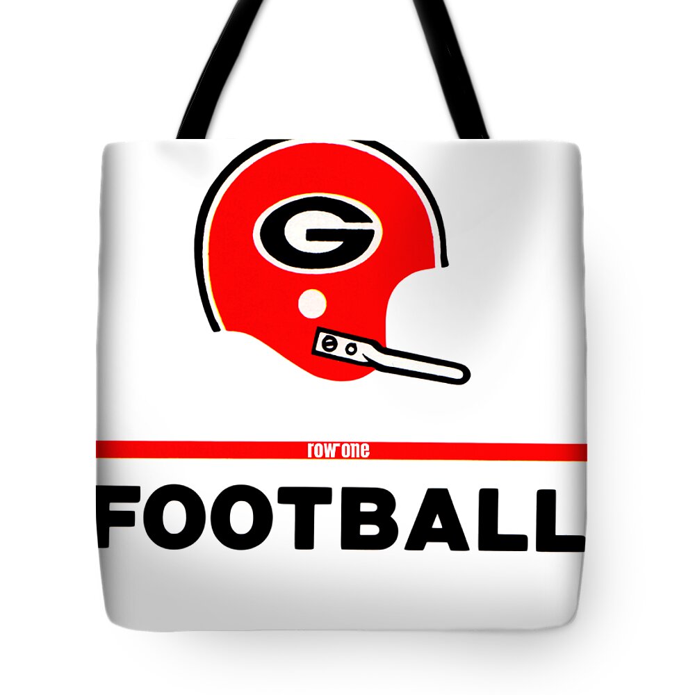 Georgia Tote Bag featuring the mixed media 1982 Georgia Bulldogs Football Helmet by Row One Brand