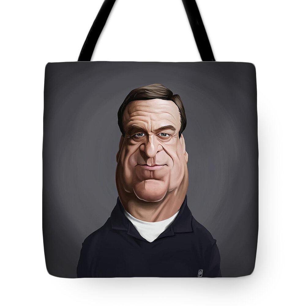 Illustration Tote Bag featuring the digital art Celebrity Sunday - John Goodman by Rob Snow