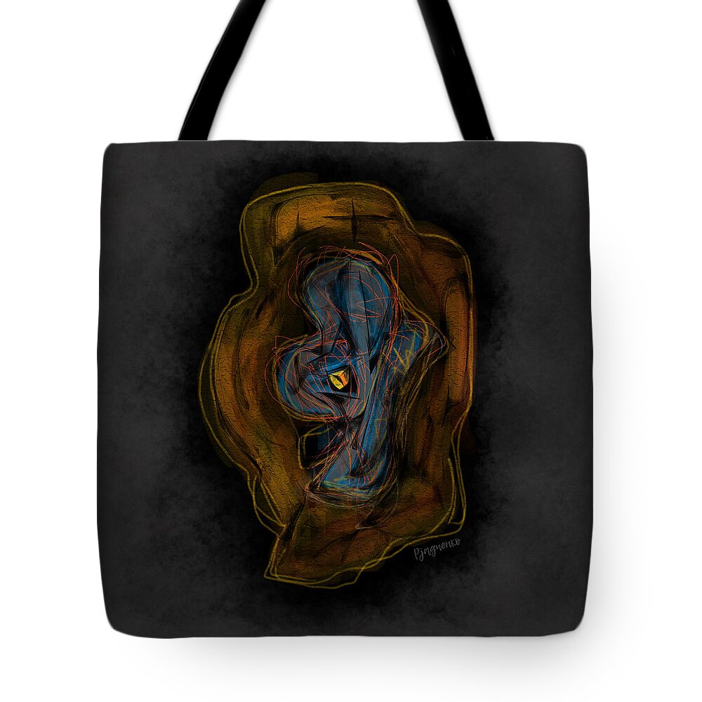 Amoeba Tote Bag featuring the digital art Amoeba #43 by Ljev Rjadcenko