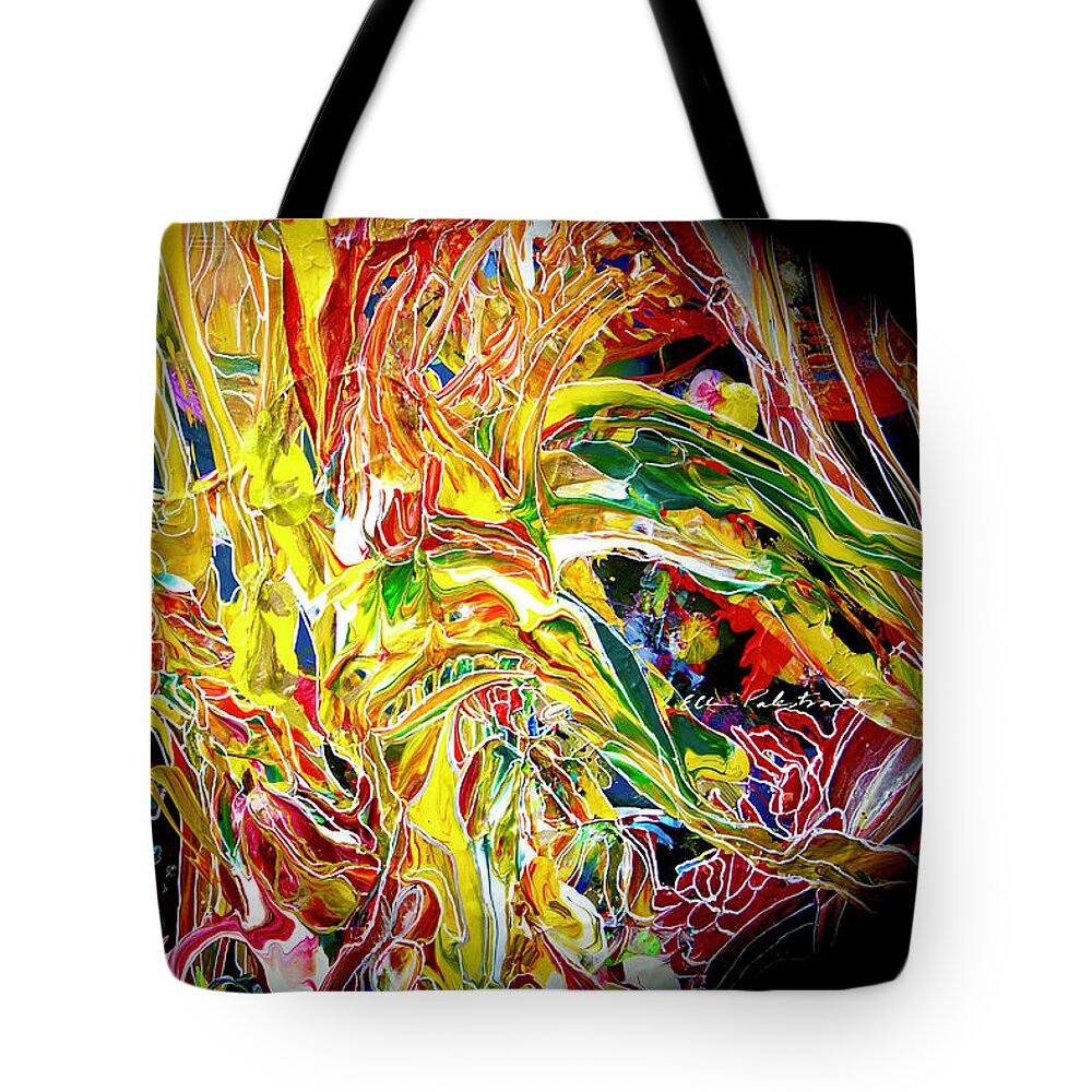 Wall Art Tote Bag featuring the painting The Multi-Colored Spherical by Ellen Palestrant