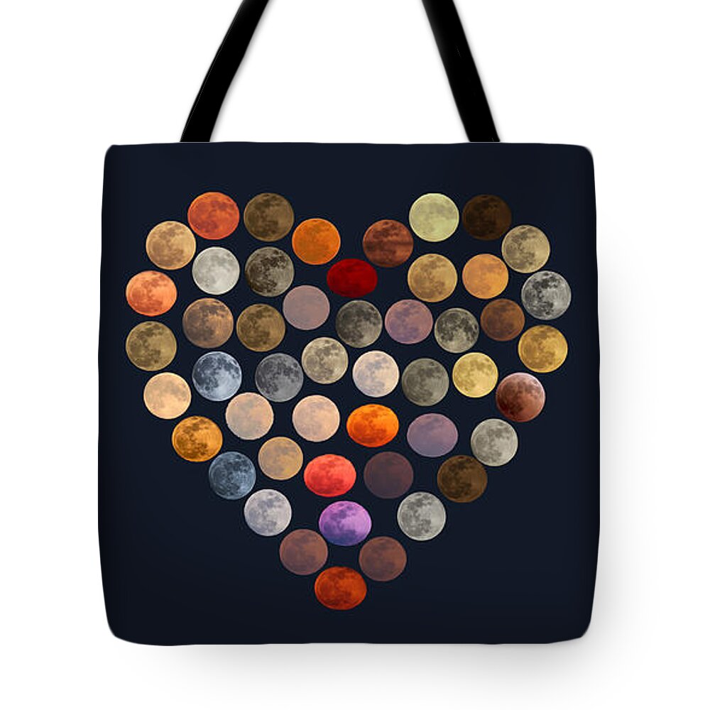 Heart full of full Moons Tote Bag by Marcella Giulia Pace - Pixels