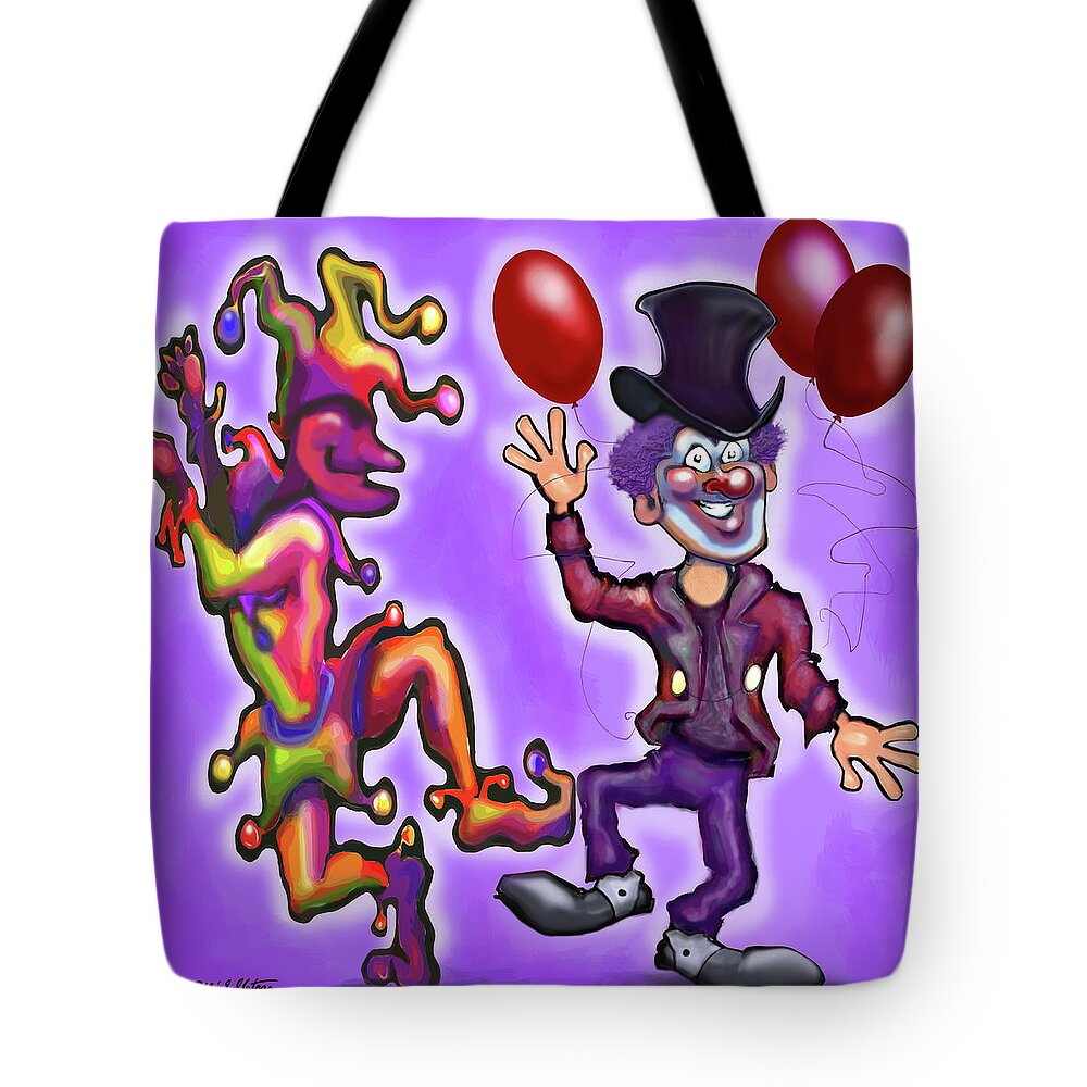 Clown Tote Bag featuring the digital art Clowns by Kevin Middleton