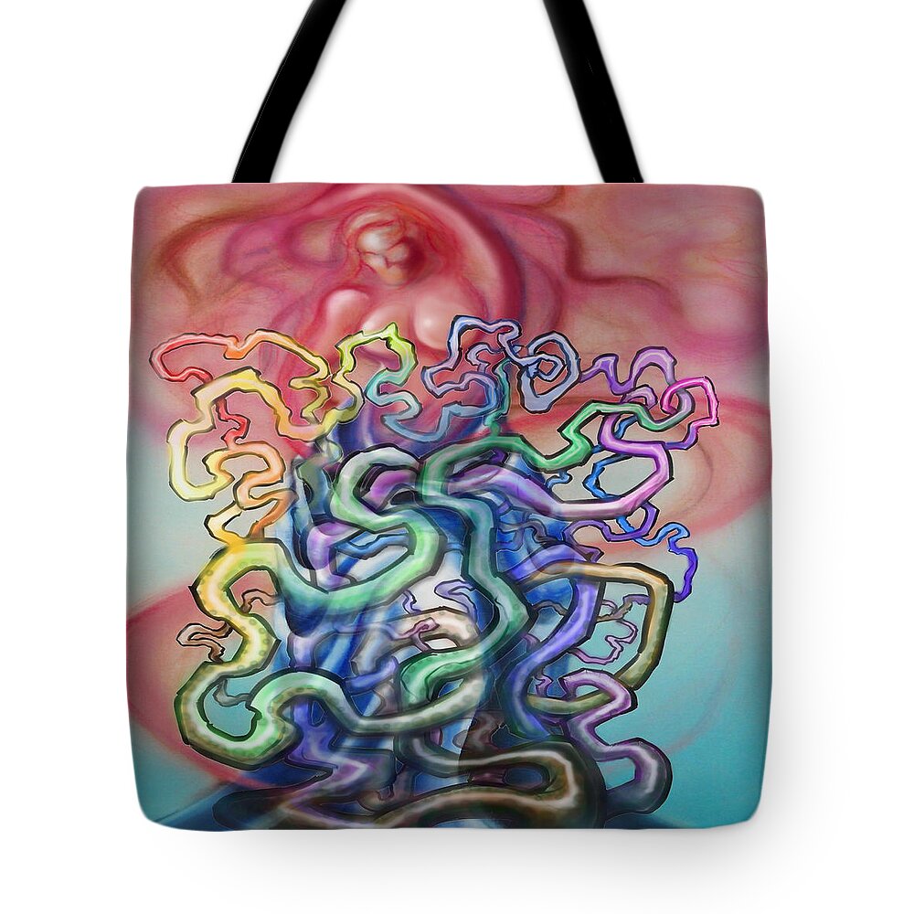 Unrestrained Tote Bag featuring the digital art Unrestrained by Kevin Middleton