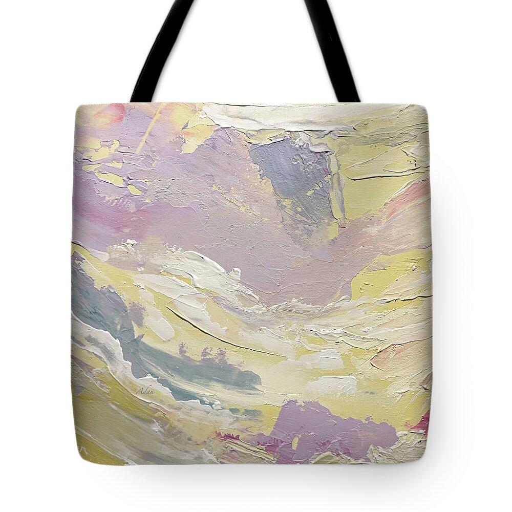 Abstract Tote Bag featuring the painting Fantasy Landscape by Felipe Adan Lerma