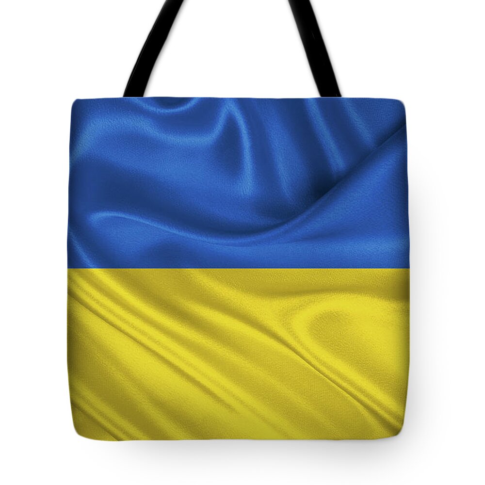 World Heraldry By Serge Averbukh Tote Bag featuring the digital art Ukrainian National Flag - Prapor Ukrainy by Serge Averbukh