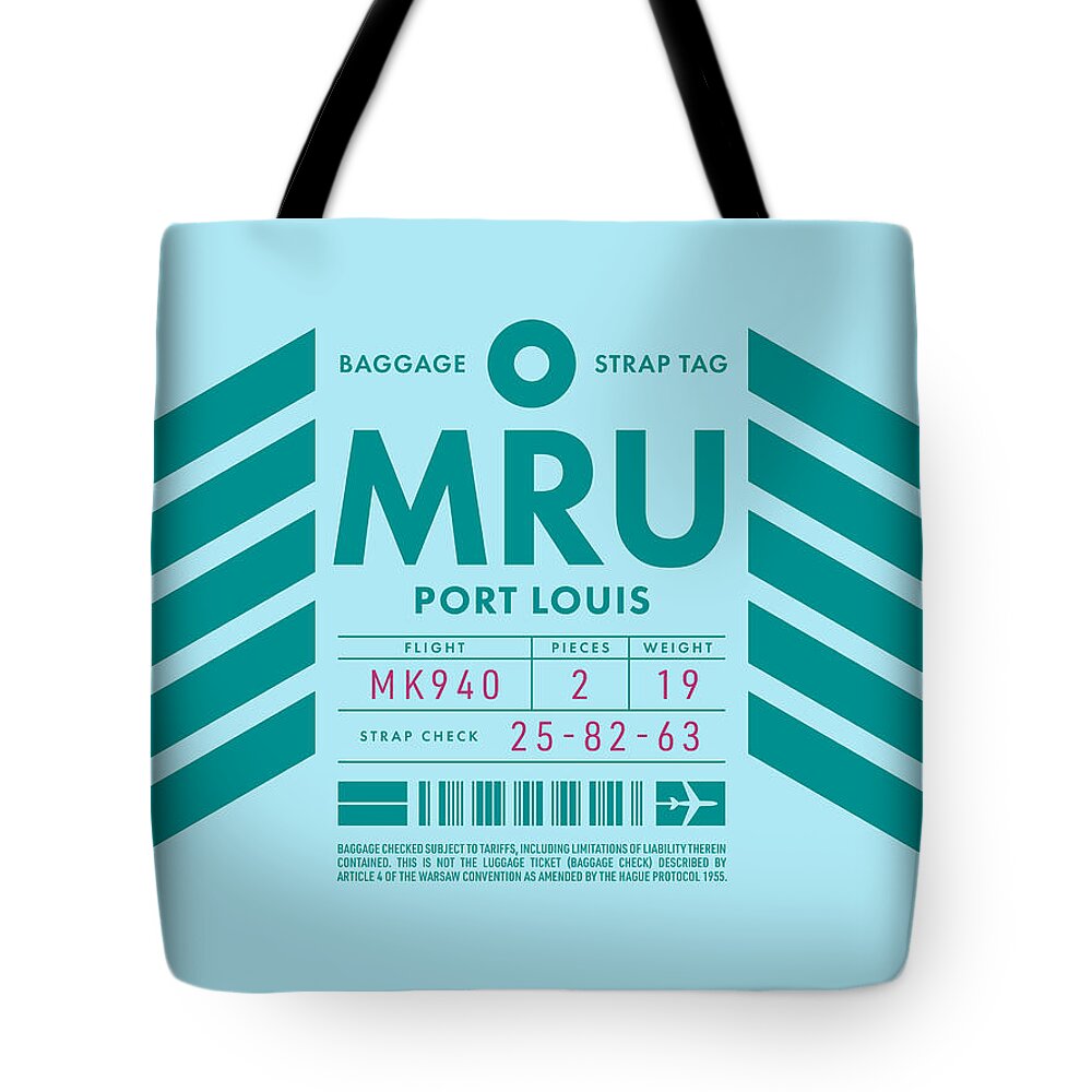 Luggage Tag D - MRU Port Louis Mauritius Tote Bag by Organic Synthesis -  Pixels