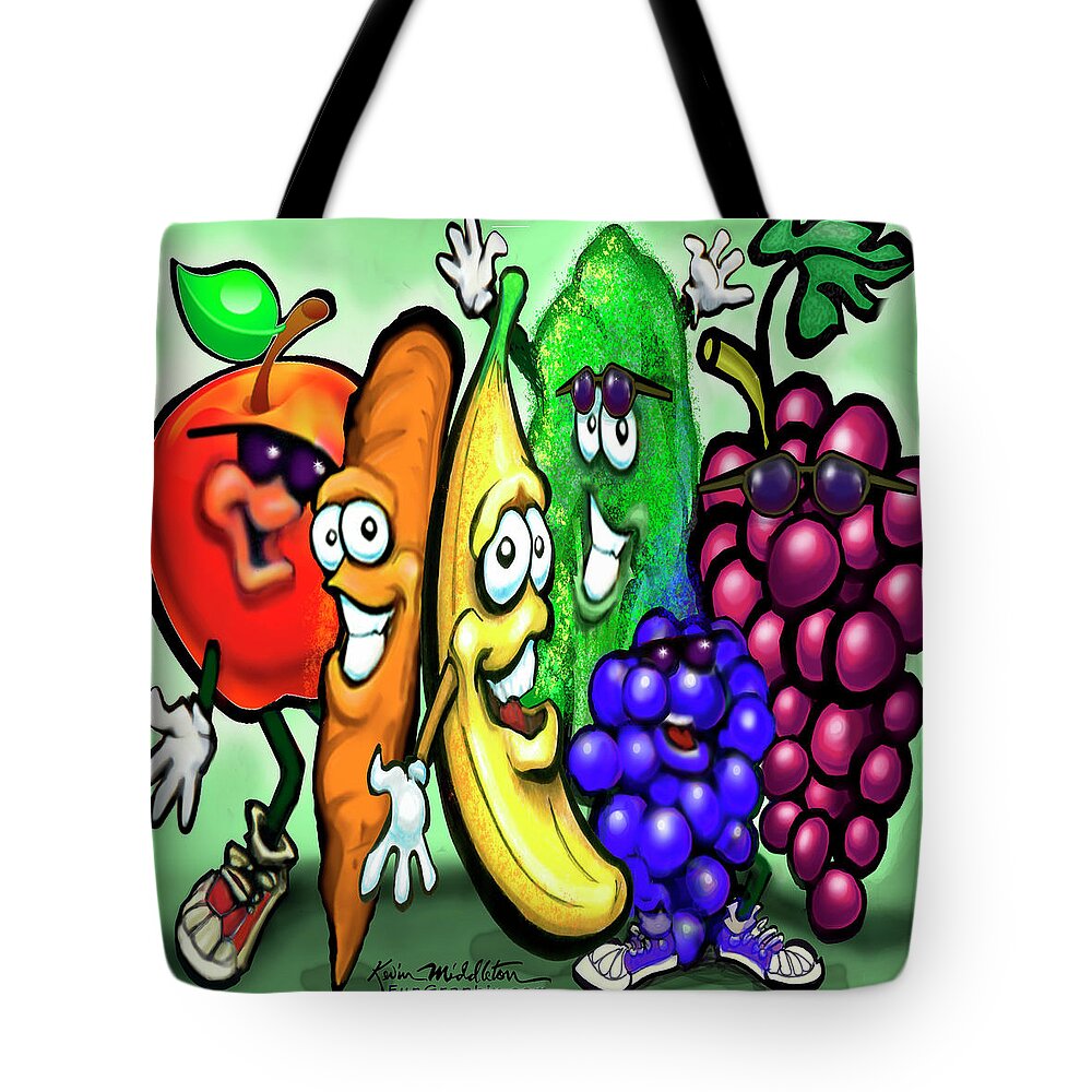 Food Tote Bag featuring the digital art Food Rainbow by Kevin Middleton
