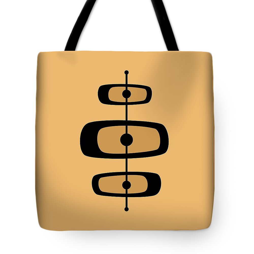 Mid Century Modern Tote Bag featuring the digital art Two Toned Mid Century Oblongs by Donna Mibus