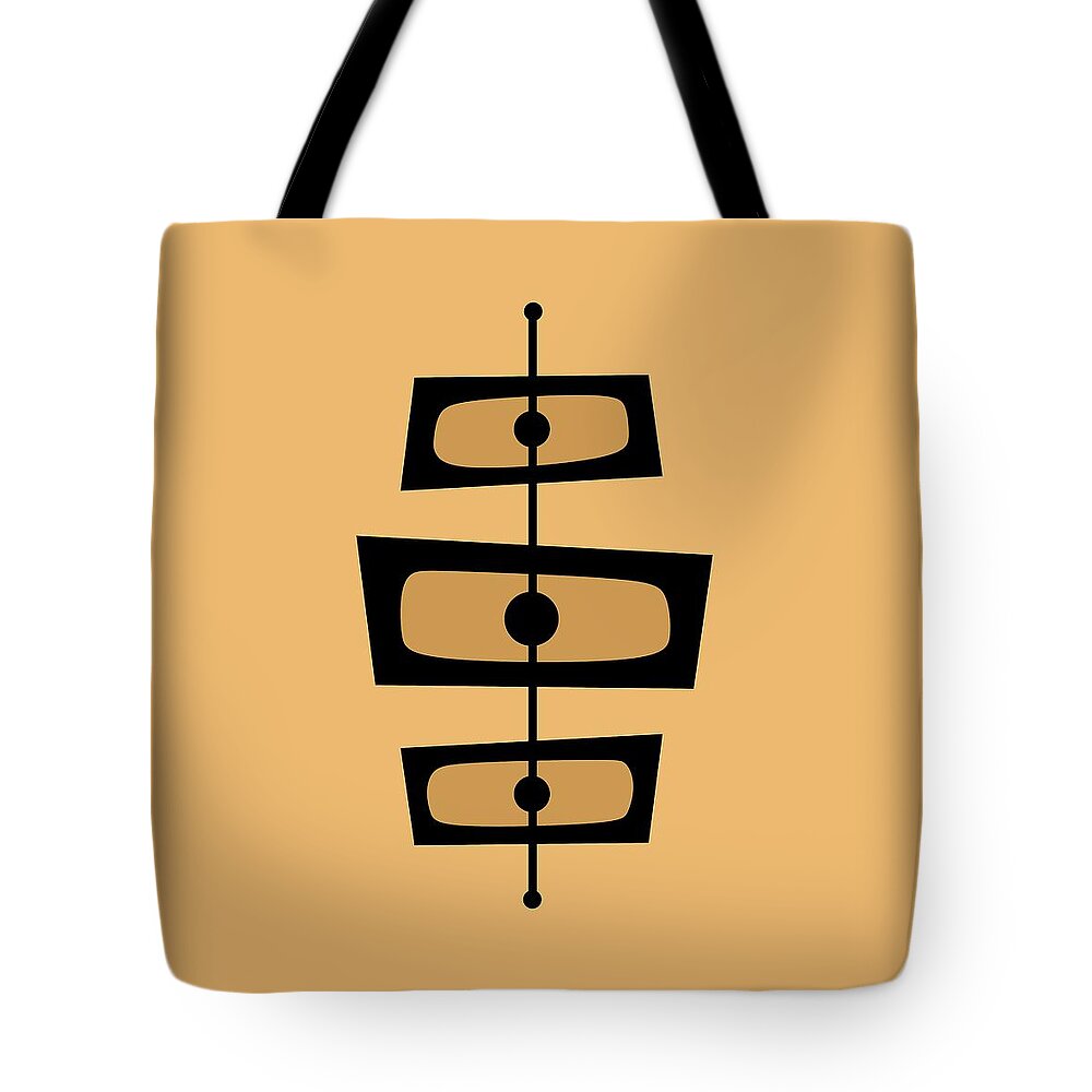 Mid Century Modern Tote Bag featuring the digital art Two Toned Mid Century Rectangles by Donna Mibus