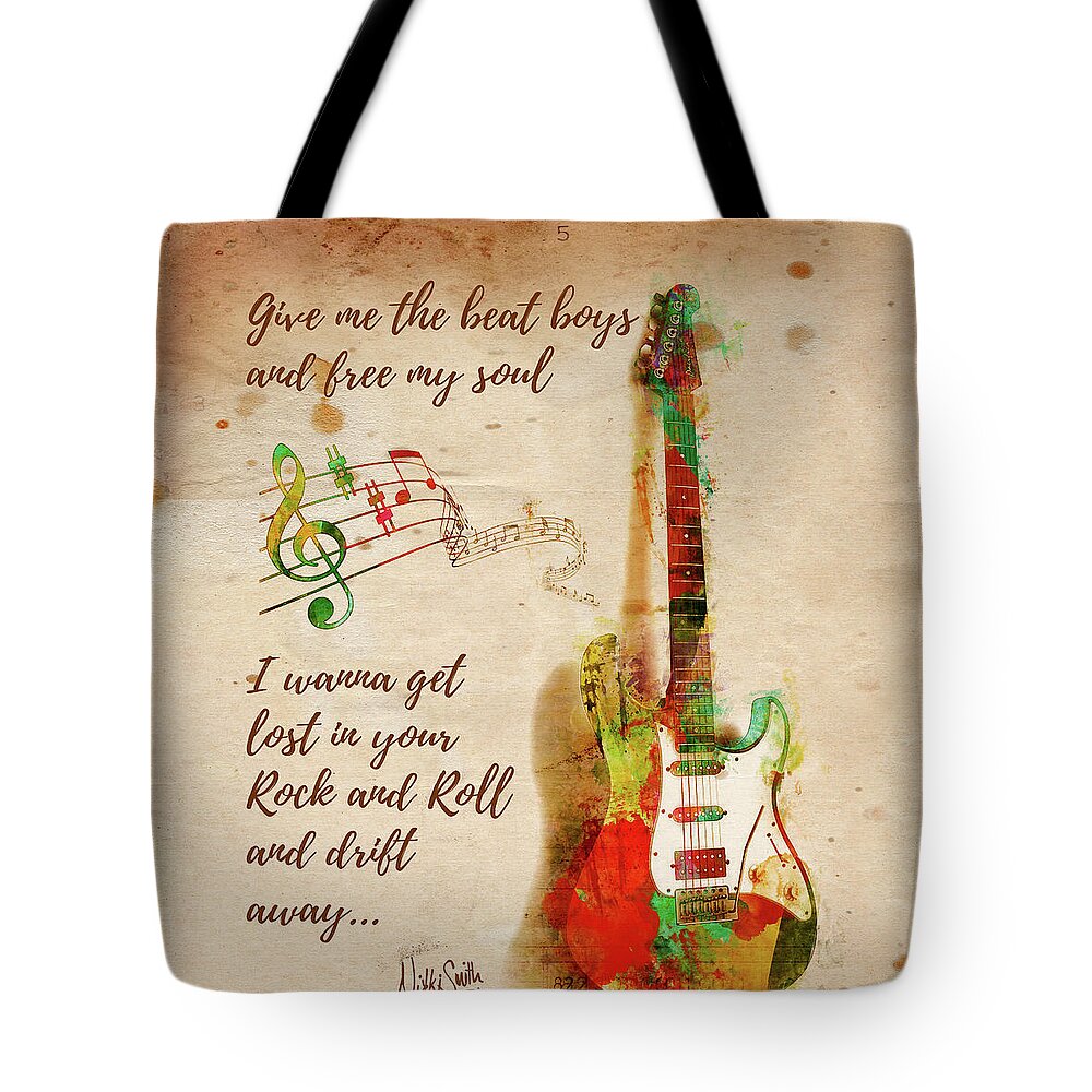 Guitar Tote Bag featuring the digital art Drift Away by Nikki Marie Smith