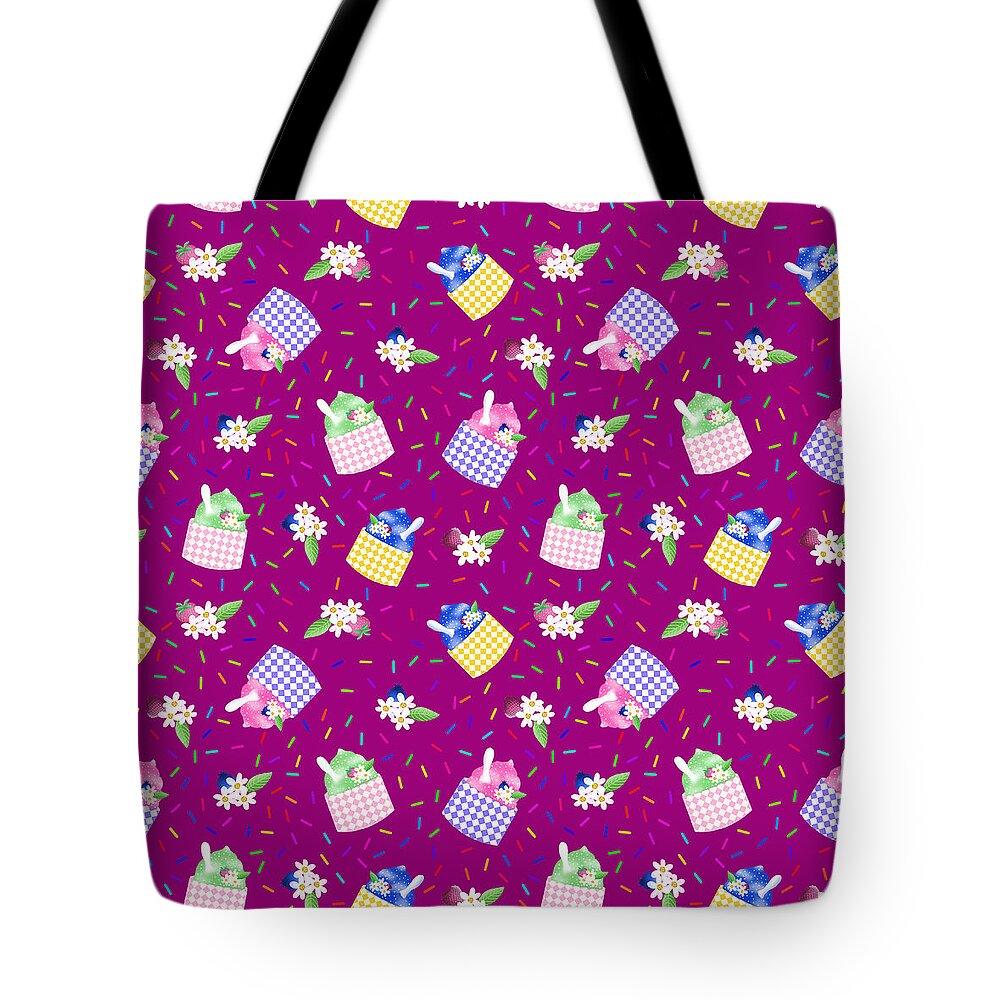 Sorbet Tote Bag featuring the digital art Sorbet on Raspberry by Marcy Brennan