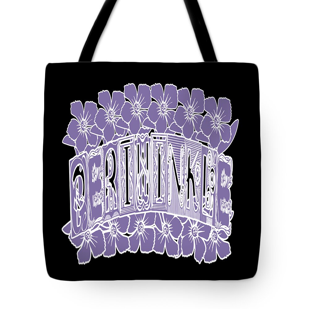 Periwinkle Tote Bag featuring the digital art Periwinkle Blue Floral Trend by Delynn Addams