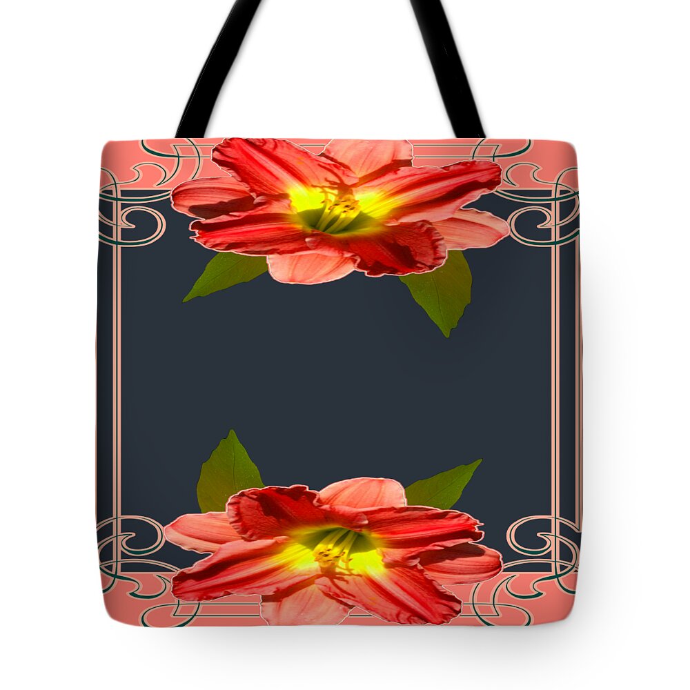 Lily Tote Bag featuring the digital art Lily Flower Designed for Towels by Delynn Addams