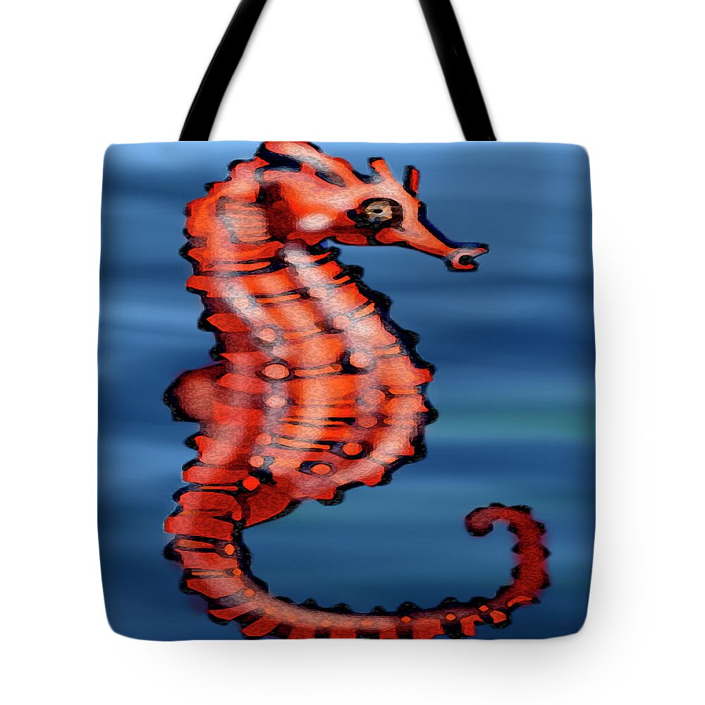 Seahorse Tote Bag featuring the painting Seahorse by Kevin Middleton