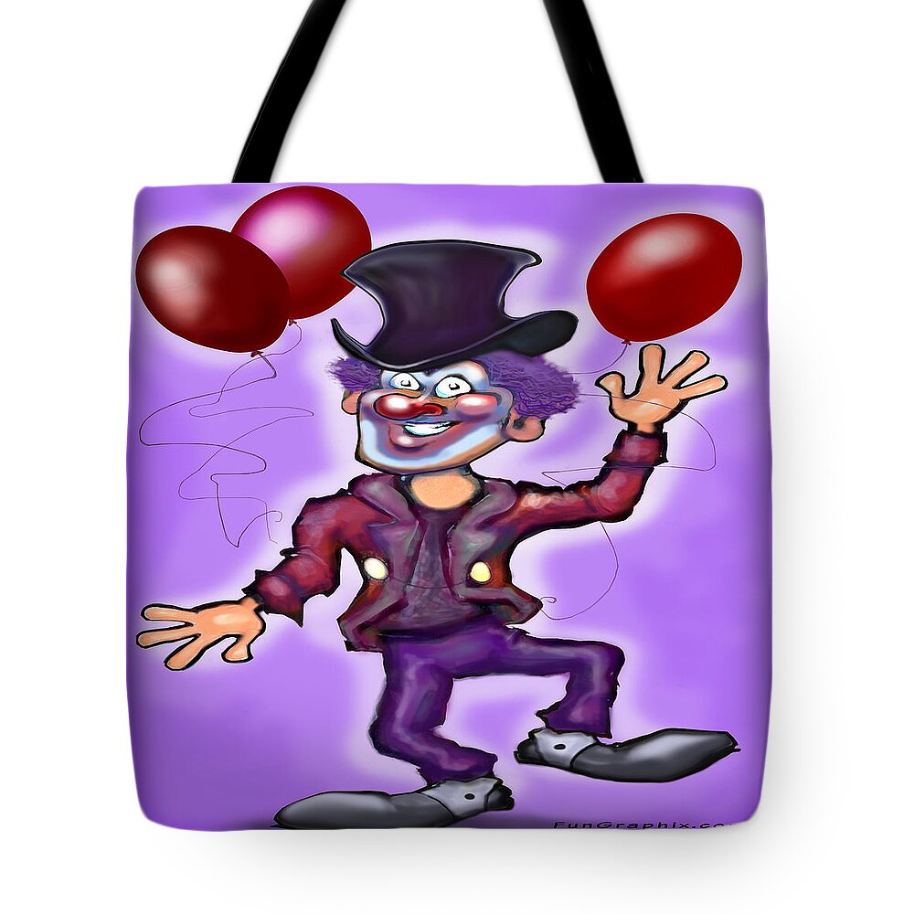 Clown Tote Bag featuring the painting Party Clown by Kevin Middleton