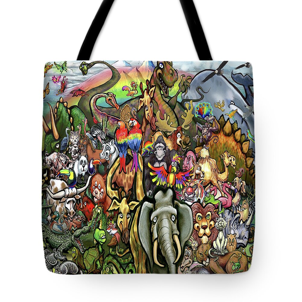 Animal Tote Bag featuring the painting All Creatures Great Small by Kevin Middleton