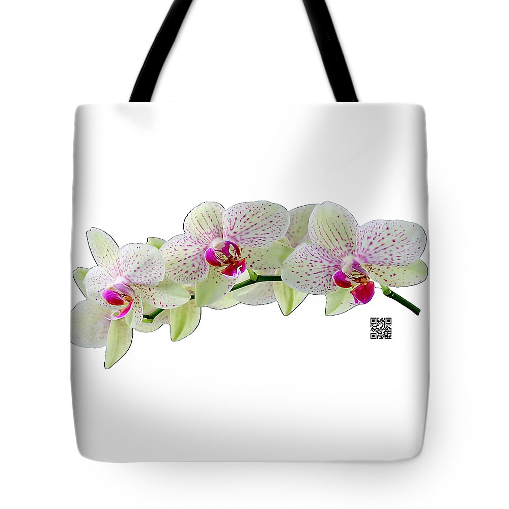 Orchids Tote Bag featuring the mixed media As Delicate as You by Rafael Salazar