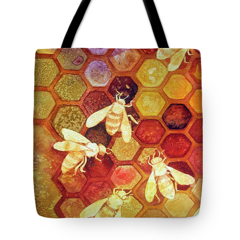  Tote Bag featuring the painting As Go The Bees Study by Helen Klebesadel