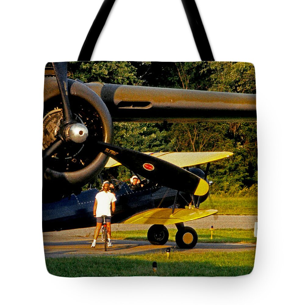 Vintage Tote Bag featuring the photograph At an Air Show... by Steve Ember