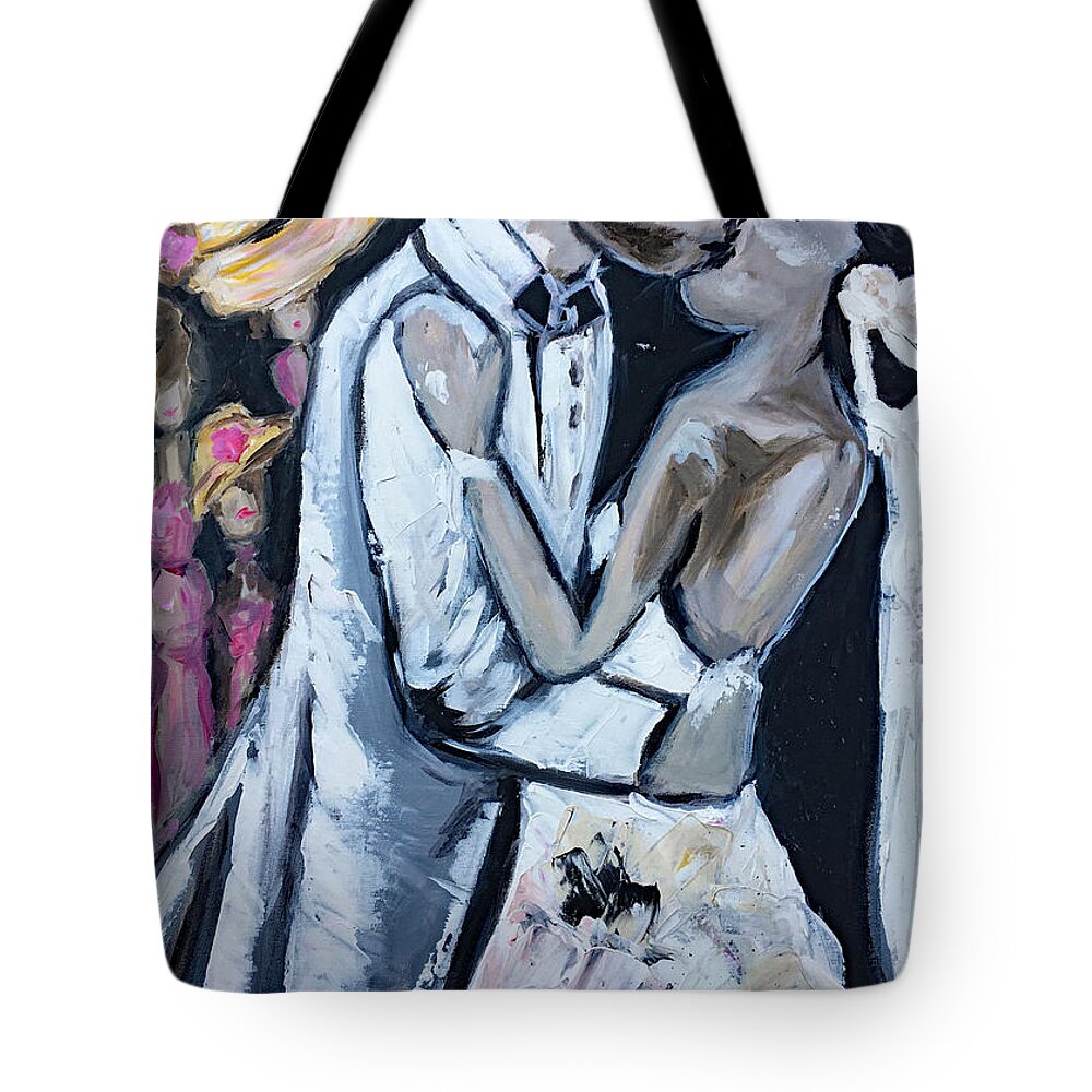 Wedding Tote Bag featuring the painting At Last by Roxy Rich