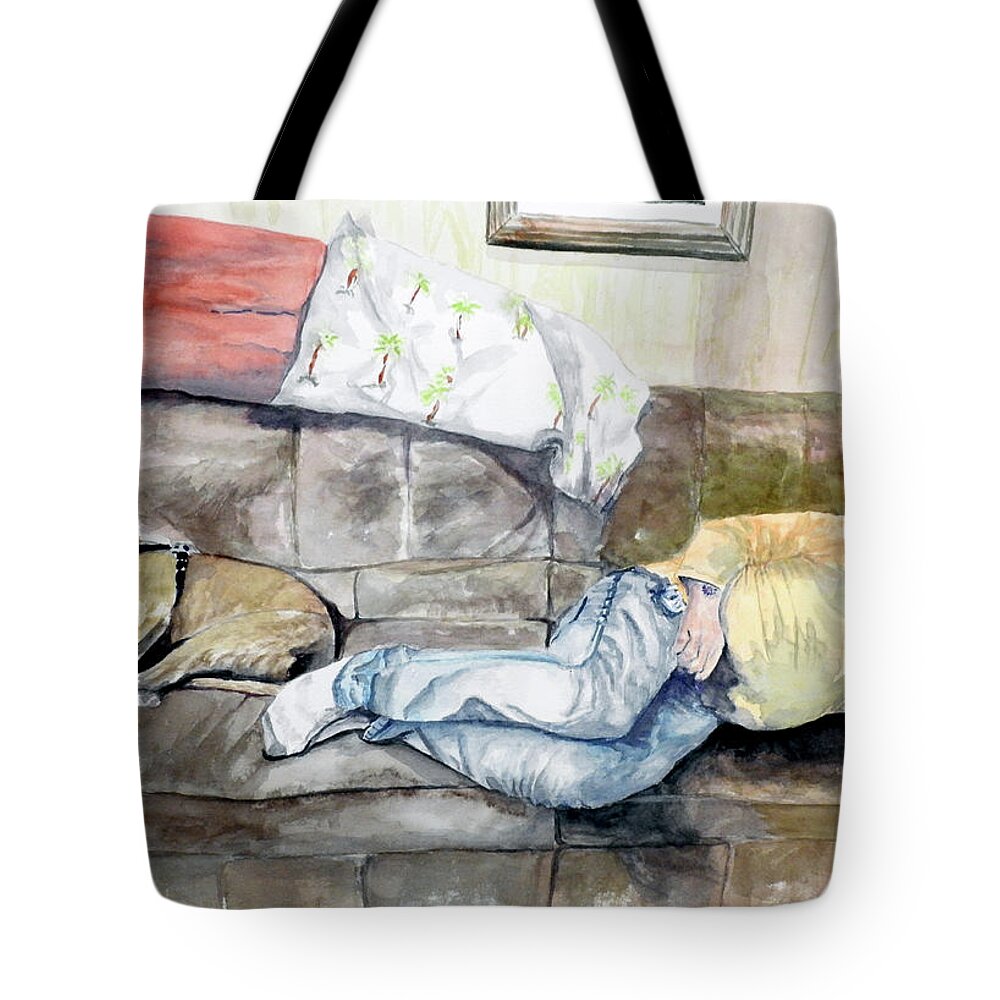 Work Tote Bag featuring the painting At the End of the Day by Barbara F Johnson