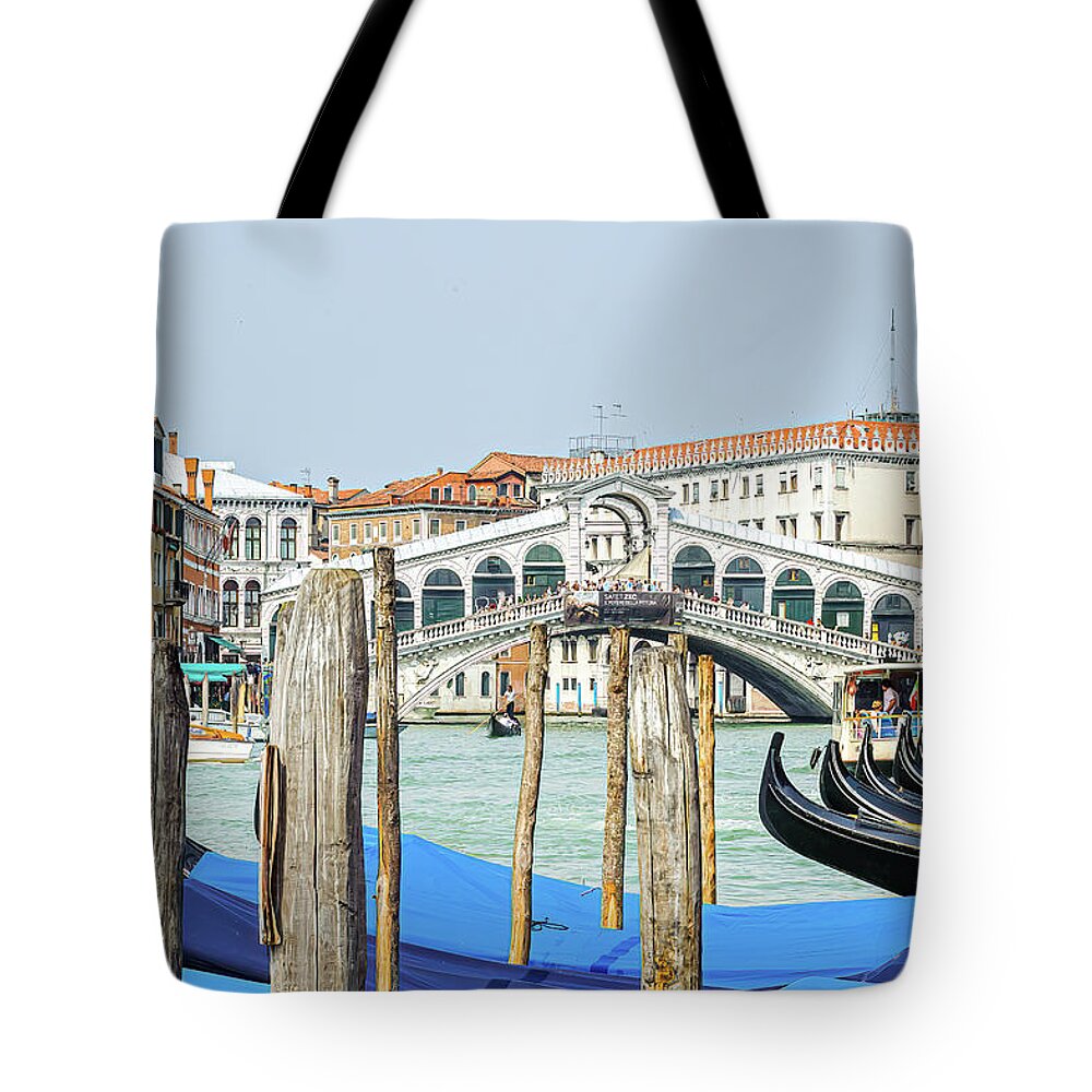 Venice Tote Bag featuring the photograph At The Rialto by Marla Brown