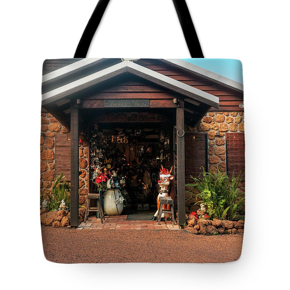 Christmas Tote Bag featuring the photograph Atelier Susi Gallery, Karridale by Elaine Teague