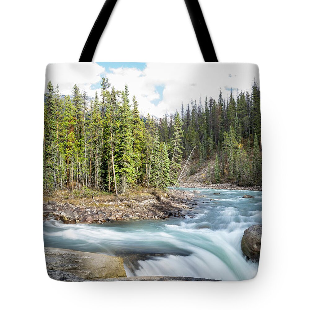 Rocky Mountains Tote Bag featuring the photograph Athabasca Falls by Canadart -