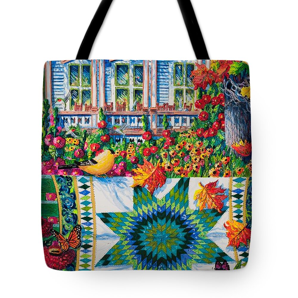 Quilt Tote Bag featuring the painting Athenaeum Autumn by Diane Phalen