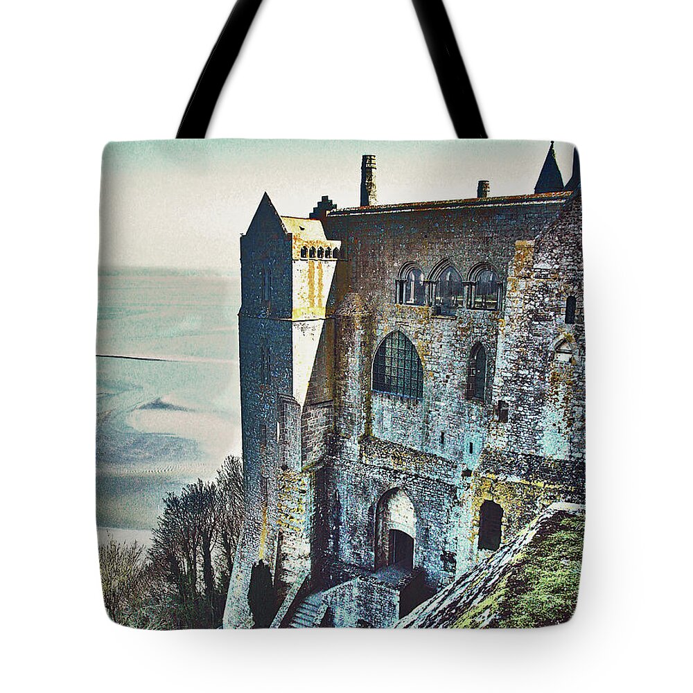Atop Mont Saint Michel Tote Bag featuring the photograph Atop Mont Saint Michel by Susan Maxwell Schmidt
