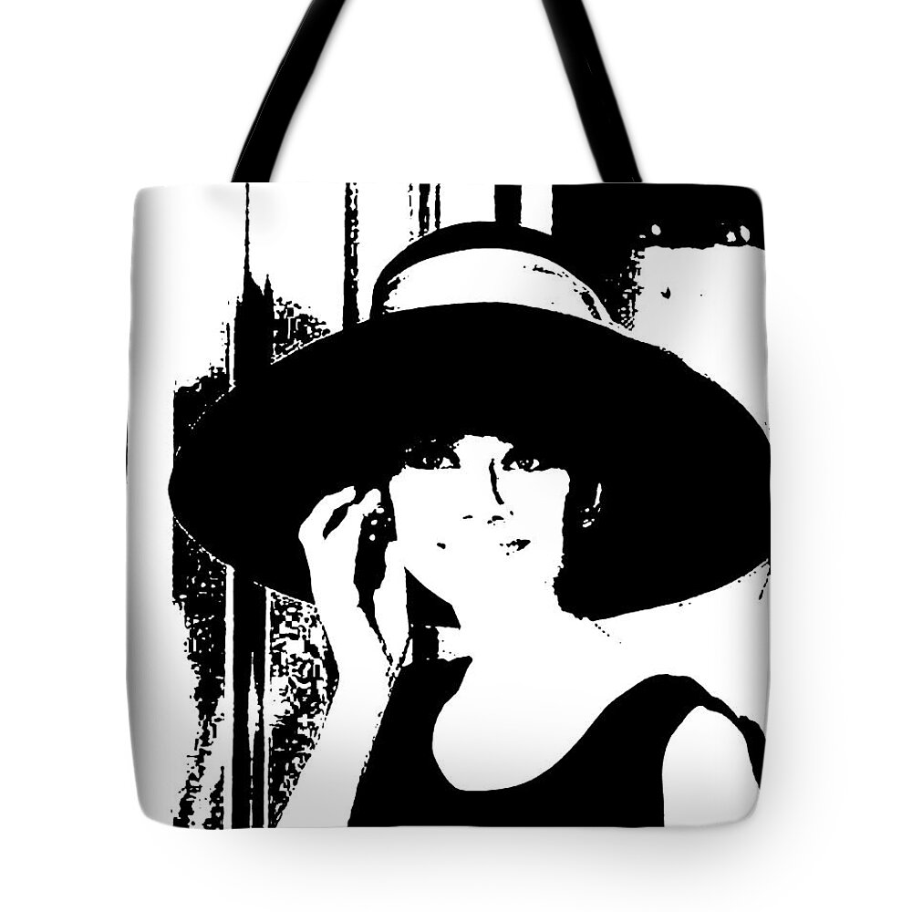 Audrey Hepburn Tote Bag featuring the digital art Audrey Hepburn by Pennie McCracken