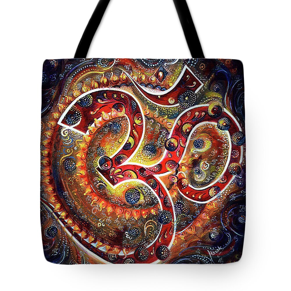 Aum Tote Bag featuring the painting AUM by Harsh Malik