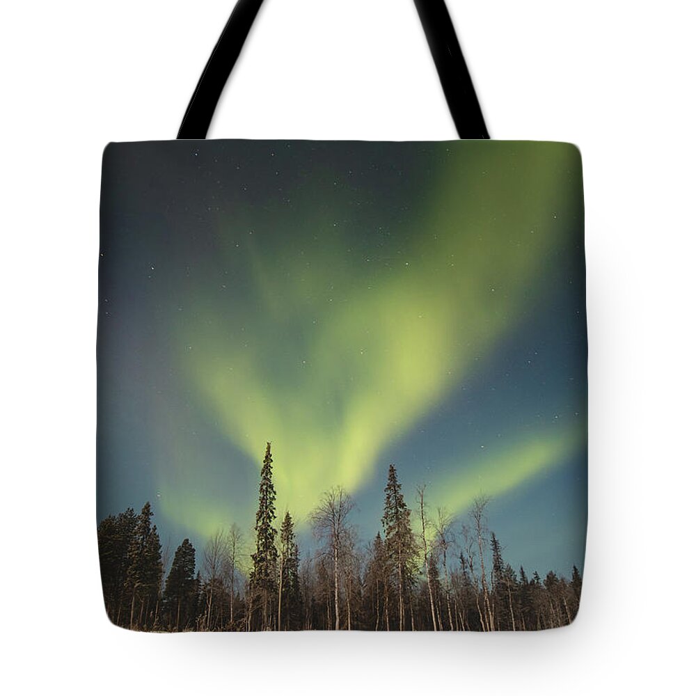 Aurora Borealis Tote Bag featuring the photograph Dance of wild nature - Aurora borealis by Vaclav Sonnek