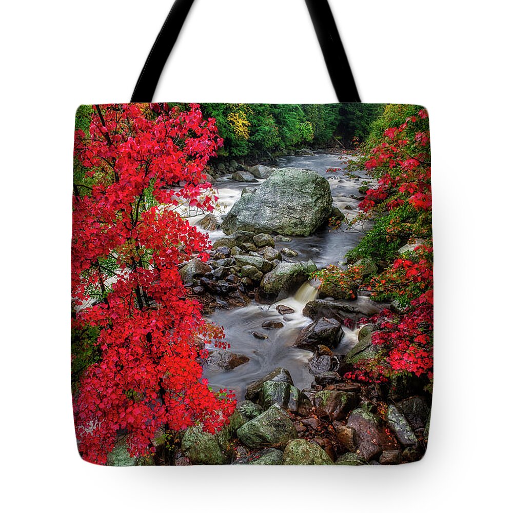 Waterfall Tote Bag featuring the photograph Ausable River by Mark Papke