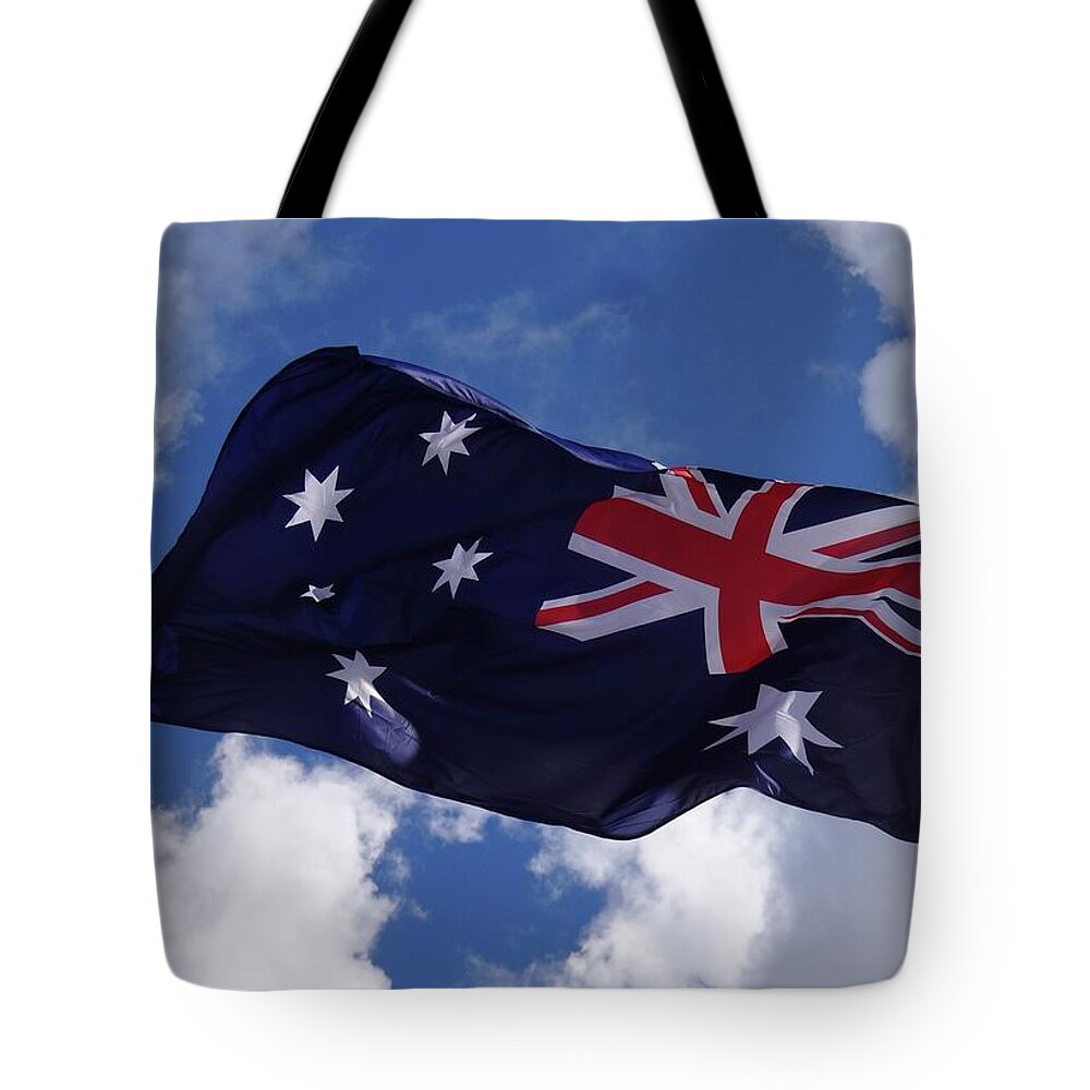 Australian Tote Bag featuring the photograph Australian Flag by Andre Petrov