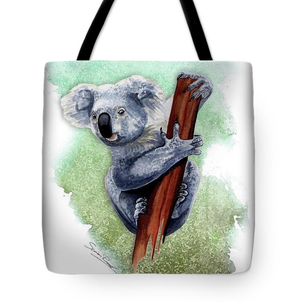 Art Tote Bag featuring the painting Australian Koala by Simon Read