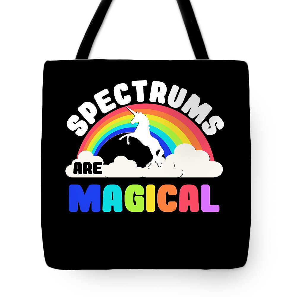 Unicorn Tote Bag featuring the digital art Autism Awareness Spectrums Are Magical by Flippin Sweet Gear