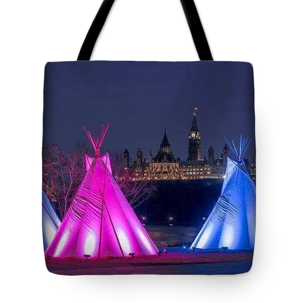 All Tote Bag featuring the digital art Autochthone by Inuit People in Ottawa Canada KN9 by Art Inspirity