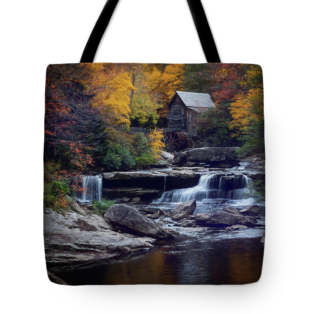 Autumn Tote Bag featuring the photograph Autumn at the Mill by Jaki Miller