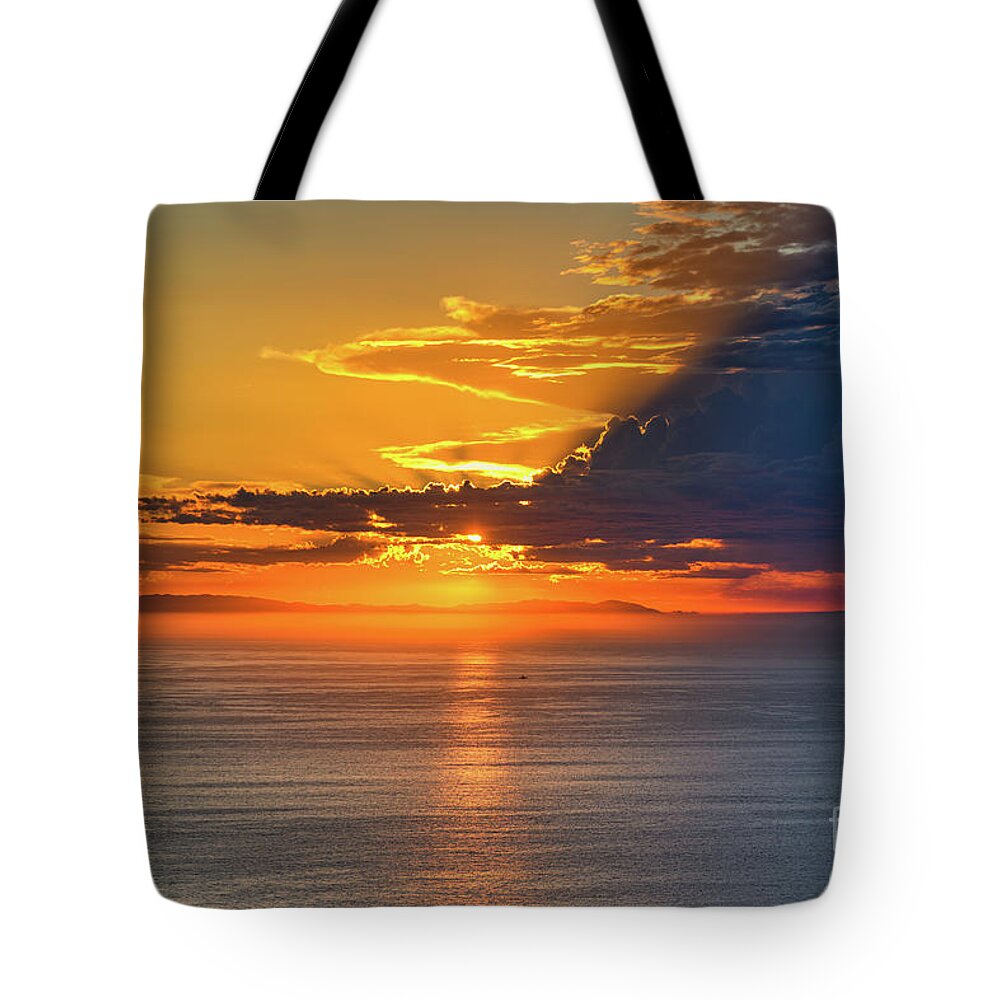 Nature Tote Bag featuring the photograph Autumn Blaze Sunset by Abigail Diane Photography