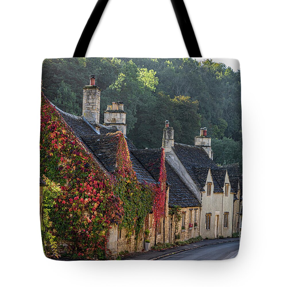 Wayne Moran Photograpy Tote Bag featuring the photograph Autumn Castle Combe Cotswold District by Wayne Moran