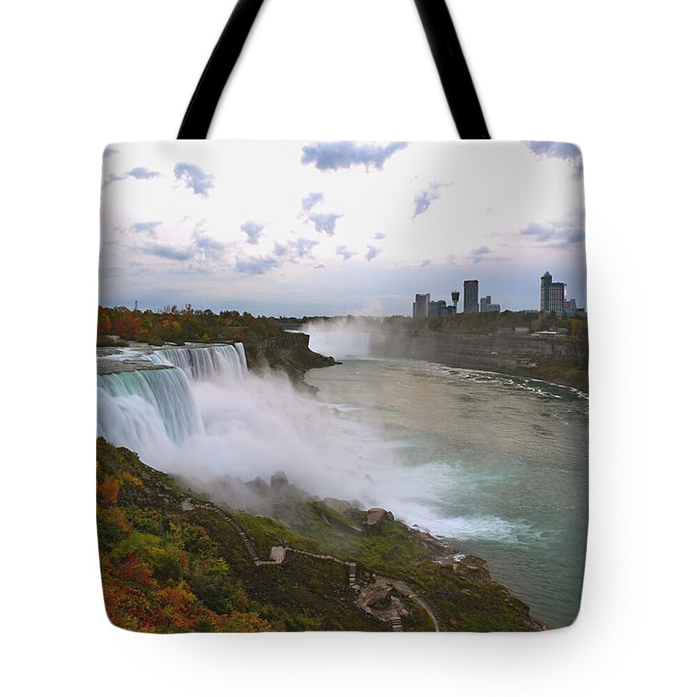 Fall Colors Tote Bag featuring the photograph Autumn Colors at the Falls by fototaker Tony