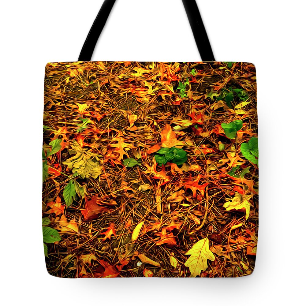 Autumn Colors Tote Bag featuring the photograph Autumn Colors on the Forest Floor by Sandra J's