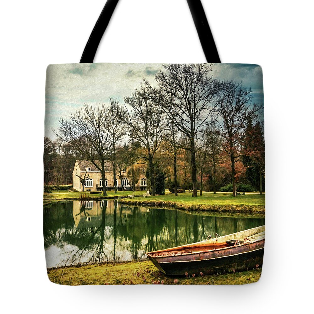 Venlo Tote Bag featuring the photograph Autumn day by the lake by Bradley Morris