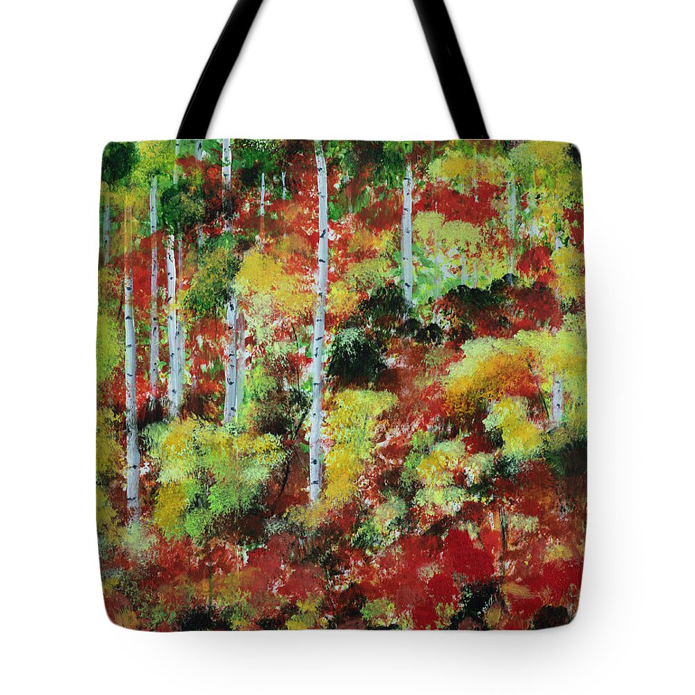 Autumn Tote Bag featuring the painting Autumn in Colorado by Mark Ross