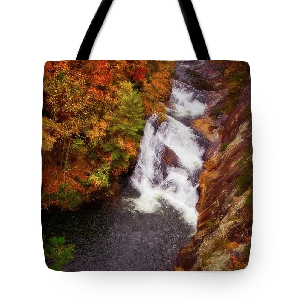 River Tote Bag featuring the photograph Autumn in Tallulah Falls by Marjorie Whitley