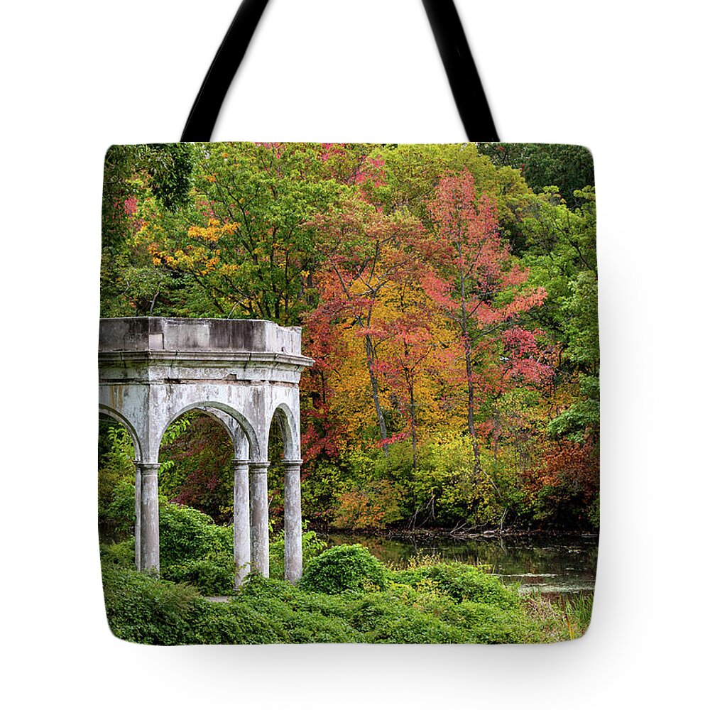Autumn Tote Bag featuring the photograph Autumn in Tibbetts Brook Park 1 by Kevin Suttlehan