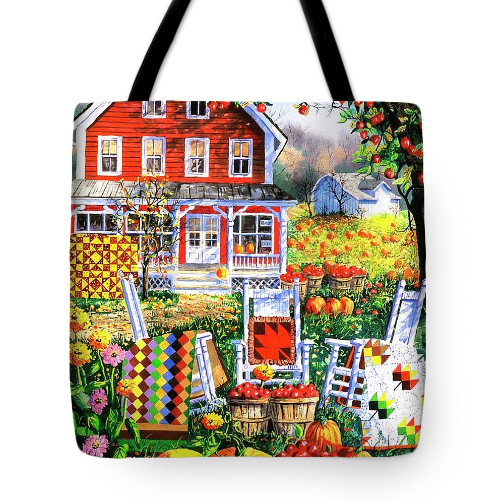 Autumn Tote Bag featuring the painting Autumn Joy by Diane Phalen