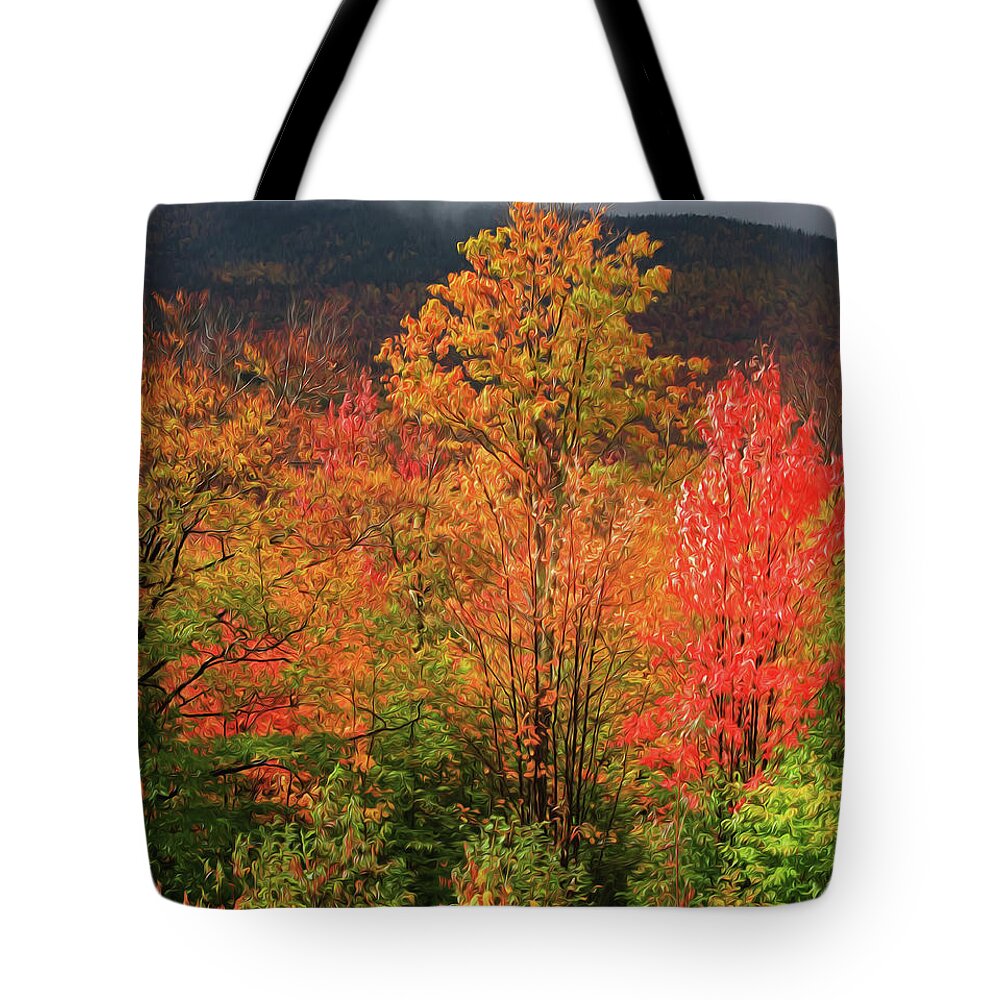 Autumn Leaves Oil Painting Tote Bag featuring the painting Autumn Leaves Oil Painting by Dan Sproul